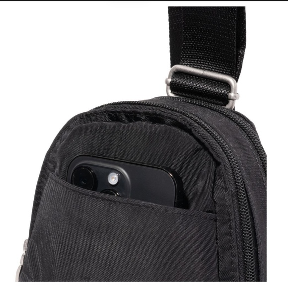 Baggallini Black Double Zip Mini Sling Bag. NWOT - Picture 3 of 11